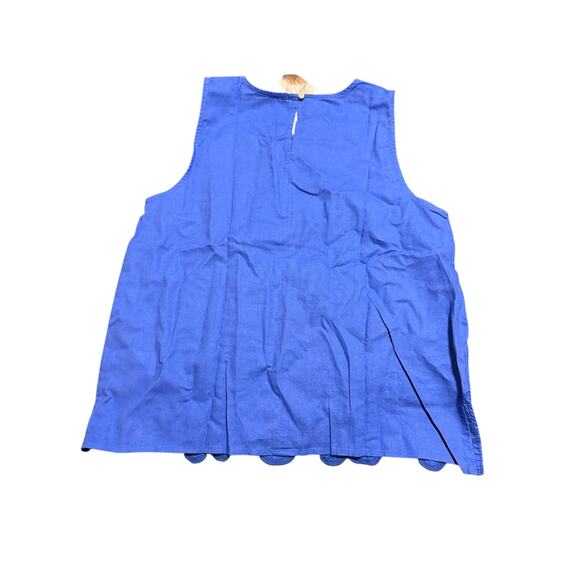 NWT J.Crew Embroidered trim shell Blue Sleeveless Tank Size Small Causal Linen - Picture 3 of 9